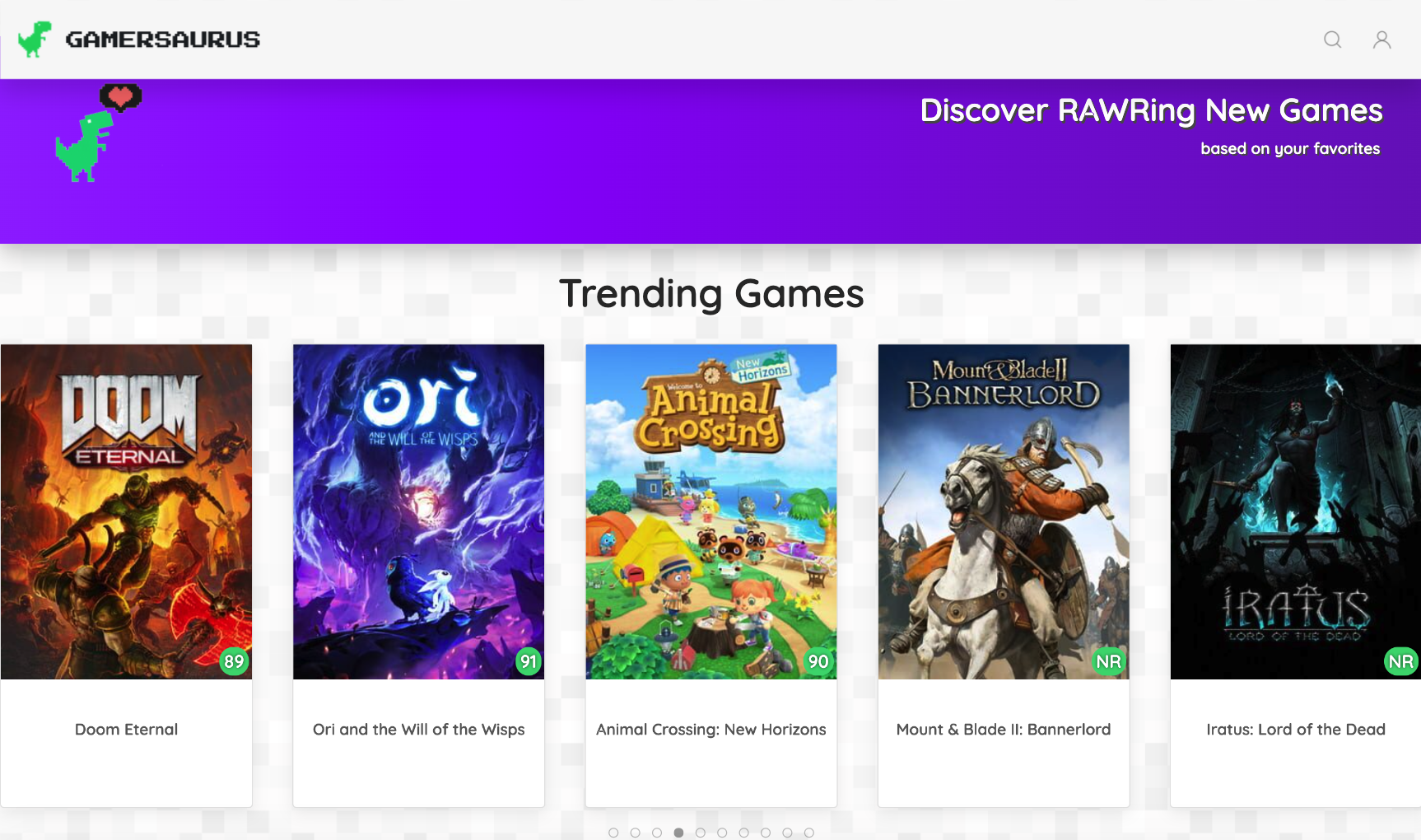 gamersaurus homepage